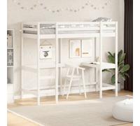 Lit Superposé avec Bureau Simple Cire Marron 90x190 cm Bois Pin Massif vidaXL