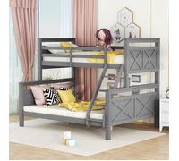 Lit superposé avec échelle et garde-corps de sécurité - convertible en 2 lits séparés -lit en bois pour enfants- 90(140)x200cm