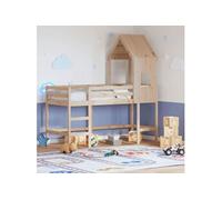 vidaXL Lit superposé avec échelle et toit 80x200 cm bois de pin massif multicolore