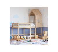 Lit superposé avec échelle et toit sans matelas 90x200 cm 3282024