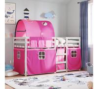 Vidaxl Lit Superposé Sans Matelas Rose 75x190 Cm Bois De Pin Massif Marron