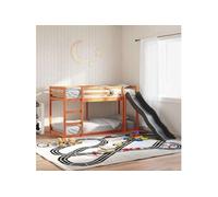 Vidaxl Lit Superposé Avec Toboggan/Échelle 90x200 Cm Bois Pin Massif Marron