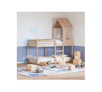 Lit superposé avec toit cire marron 75x190cm bois massif de pin lit vidaXL