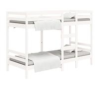 Lit superposé blanc 90 x 190 cm en pin massif - Lit mezzanine pour enfants et adolescents, peu encombrant et stable, idéal pour les petits espaces