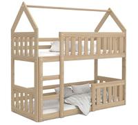 Lit Superposé Cabane Mini 90x190 Pin Livré avec sommiers