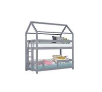 Lit superposé cabane MONTY 222 cm gris