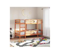 vidaXL Lit superposé cire marron 90x190 cm bois de pin massif