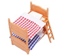 Lit superposé de poupée avec échelle en Plastique Miniature Maison de poupée lit Double pour Enfants Cadeaux matériel sûr Petite Taille Conception Parfaite Jouets éducatifs de