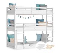 Homestyle4u Lit superposé Triple 90x200 avec Matelas