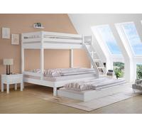 Lit superposé double 140x200 et 90x200 adultes lits superposés pin blanc