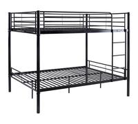Lit Superposé Double "Adam" - Sommier Inclus - 140 X 190 Cm - Noir Noir