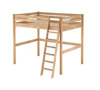 Lit superposé double robuste 140x200, hêtre naturel, accessoires au choix