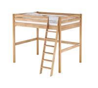 Lit superposé double robuste 140x200, hêtre naturel, accessoires au choix