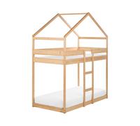 Lit Superposé en Bois de Pin 90 x 200 cm en Forme de Maison Echelle Chambres Enf