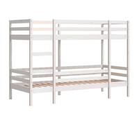 vidaXL Lit superposé 3284216 Bois de pin massif Blanc 80x200 cm