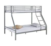 Lit superposé en métal "Leo" Sommiers inclus - 90/140 x 190 cm - Gris