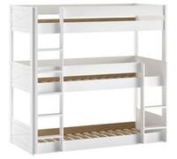 VIVIEN - Lit Superposé en Pin Laqué Blanc 3 couchages 90x200cm - Altobuy Blanc