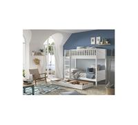 VIVIEN - Lit Superposé en Pin Laqué Blanc 90x200cm avec 2 Tiroirs - Altobuy Blanc