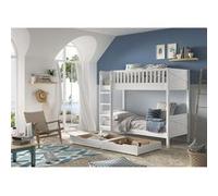 VIVIEN - Lit Superposé en Pin Laqué Blanc 90x200cm avec 2 Tiroirs - Altobuy Blanc