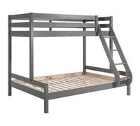 SLEEPY - Lit Superposé en Pin Laqué Gris Couchages 140x200cm et 90x200cm - Altobuy Gris G