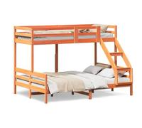Lit superposé, en pin massif, 80 x 200/140 x 200 cm, élégant, pour chambre d'enfant et petits espaces, durable et ciré