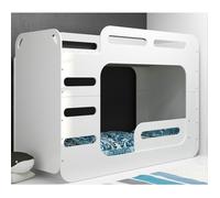 Lit Superposé Enfant MAX 2- 80x200 Échelle - Lit Double Ado avec Sommier & Barrière de Sécurité - Charge Maximale 100 kg, 2 Enfants