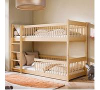 Lit superposé enfant - Transformable en 2 lits simples - Taille de couchage 90x200 cm - Autres tailles 80x180 / 90x190 - Bois clair