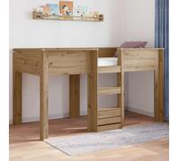 Lit Superposé Enfants Chêne Artisanal 100x200 cm, Cadre Robuste en Bois d'Ingénierie pour Chambre Jumeaux, Design Moderne, Meuble Optimisation Espace Chambre à Coucher