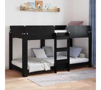 Lit Superposé Enfants Chêne Noir 90x200 cm, Cadre Robuste Bois d'Ingénierie, Gain de Place Durable, Design Moderne pour Chambre Jumeaux