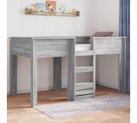 Lit Superposé Enfants Gris Sonoma 100x200cm, Cadre Robuste en Bois d'Ingénierie, Meuble de Chambre Gain de Place pour Jumeaux, Design Moderne Élégant