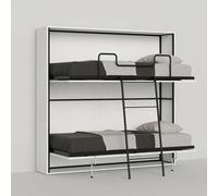 Lit superposé escamotable horizontal blanc 85x185cm Kando 2BF
