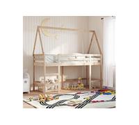 Lit Superposé et Echelle et Toit Meuble de Chambre Bois de Pin Massif vidaXL