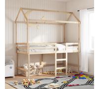 vidaXL Lit superposé et échelle et Toit 90x190 cm Bois de pin Massif, lit intermédiaire, lit Mezzanine avec échelle, lit Mezzanine pour Enfants