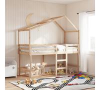 Lit superposé et échelle et toit blanc 80x200cm bois pin massif vidaXL