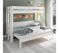 Lit Superposé Extensible Pin Massif Alceste Blanc 90X200