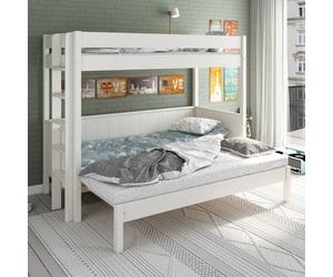 Lit Superposé Extensible Pin Massif Alceste Blanc 90X200