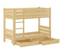 Lit superposé extra stable pin massif 80x190 accessoires variables