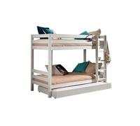 Lit Superposé H160 Laqué Blanc 90x200cm avec Lit-Tiroir - SLEEPY -