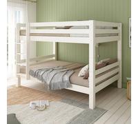 Lit Superposé H160 Séparable Extra-solide En Bois Massif Hercule Blanc 140X200