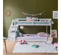 Happy Garden Lit superposé pour enfants Célestine 190x90 cm Blanc – Espace de rangement intégré