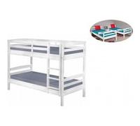 Lit Enfant Superposé en Bois "Joe" 90x190cm Blanc