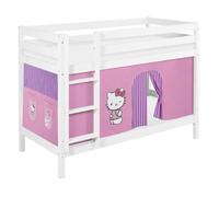 Lit superposé JELLE Hello Kitty lilas - LILOKIDS - avec rideaux et deux sommiers à lattes