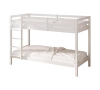 Sunny Jip Lits Superposés En Bois, Blanc | Lits Superposés 2 Places - 2 Matelas Hybrides 90 X 200 Inclus | Dimensions Totales: 208 X 97 X 140Cm