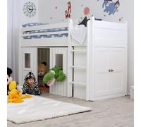 Lit superposé JULIA, pour matelas 90x200, hêtre massif, blanc