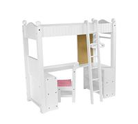 Lit superposé Mezzanine avec Bureau et Rangement pour poupée Poupon Jeux Olivias Little World TD-0204A