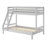 Lit superposé moderne 3 places 90x200 et 140x200 adulte en pin massif gris clair