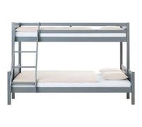 Lit superposé pour 2 enfants - 90 x 200 cm 140 x 200 cm - matelas inclus Gris