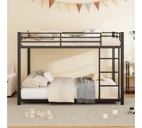 Lit superposé pour 2 enfants, Lit d'enfant 140x200 cm, Lits mezzanine avec sommier à lattes, lits superposé double avec escalier, cadre de lit en métal pour Enfants et adolescents, sans matelas