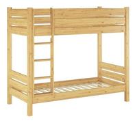 Lit superposé pour adultes en pin massif très stable 90x190 séparable avec sommier 60.16-09-190T100