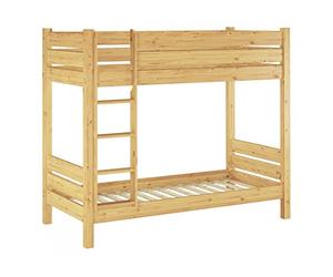 Lit superposé pour Adultes en pin Massif très Stable 90x200 avec sommiers à Lattes en Bois 60.16-09